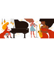 female jazz players composition vector image