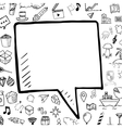 hand drawn bubble speech doodle vector image