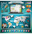 summer travel infographic set with world map vector image vector image