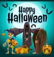 a poster on the theme of the halloween holiday vector image