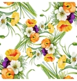 seamless pattern with beautiful flowers vector image