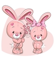 two rabbits vector image vector image