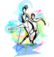 abstract couple dancing ballet vector image