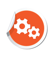 gear sign orange sticker vector image