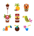 hawaii themed set of icons vector image