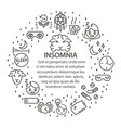 insomnia line art banner vector image vector image