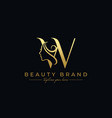 letter w beauty face hair salon logo design vector image