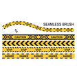 police tapes yellow ribbon seamless brush stop vector image