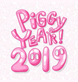 cute pig snout in pink color with piggy year 2019 vector image vector image