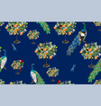 a garden with orange trees in bloom which tame vector image