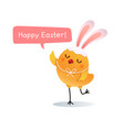 happy easter greeting card with easter chick vector image