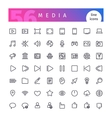 media line icons set vector image
