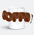 a cup of realistic hot coffee vector image vector image