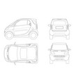 compact smart car in outline small vector image