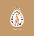 happy easter greeting card with eggs and doodle vector image vector image
