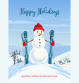 happy holiday snowman vector image vector image