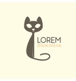 cat logo emblem template with silhouette vector image
