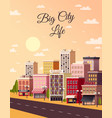 big city street colorful poster vector image
