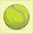 hand drawn green tennis ball bullet padel vector image vector image