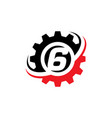 number 6 gear logo design template vector image vector image