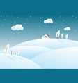 snowy winter landscape background design vector image vector image