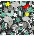 seamless pattern with black cat vector image