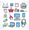 set computer icons vector image