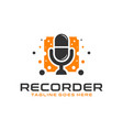 voice data recorder modern logo vector image