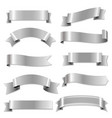 big silver ribbons set vector image