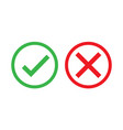check and cross mark in round for your flat design vector image