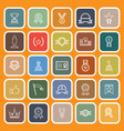 winner line flat icons on orange background vector image vector image