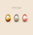 chocolate set eggs decorated with gold for easter vector image