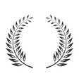 laurel black wreath line art icon certificate vector image