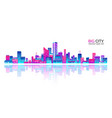 city scape with colorful various buildings vector image