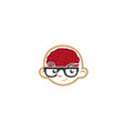 creative kid brain geek face logo vector image vector image