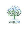green tree stylized symbol logo or emblem vector image vector image