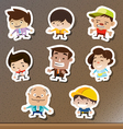 set of cartoon stickers on the board vector image vector image