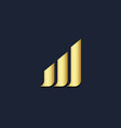 shape line graph business gold logo vector image vector image