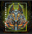 anubis head esport mascot logo design vector image vector image