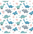childish seamless pattern with cute dinosaurs vector image vector image