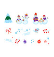 collection of new year clipart on a white vector image