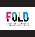 folded style colorful font vector image