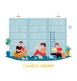 library bookcases background vector image