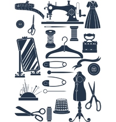 Sewing kit doodles Royalty Free Vector Image - VectorStock