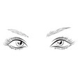 Closed female eyes drawing long eyelashes Vector Image