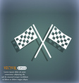 race flag finish icon sign on the blue-green vector image