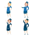 set of stewardess vector image