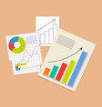 three analytics documents colorful vector image