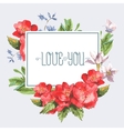 watercolor invitation vintage card with blooming vector image vector image