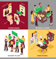 crowdfunding isometric design concept vector image